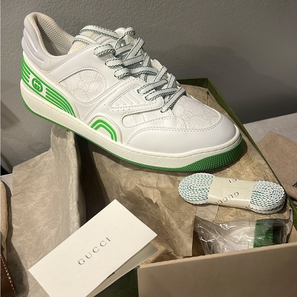 Gucci Basket Panelled Lace-Up Sneakers - New with box/Authentic - Picture 2 of 3